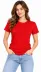Basic Tişört Bisiklet Yaka Kısa Kol Günlük Yazlık Slim Fit T-Shirt - S - Kırmızı 2
