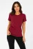 Basic Tişört Bisiklet Yaka Kısa Kol Günlük Yazlık Slim Fit T-Shirt - Bordo - S - Bordo 3