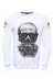 Baskılı Beyaz Bisiklet Yaka Sweatshirt - Wessi 1