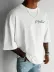 Baskılı Oversize Bisiklet Yaka T-shirt - Beyaz - L - Beyaz 3