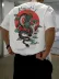 Baskılı Oversize Bisiklet Yaka T-shirt - Beyaz - M - Beyaz 1