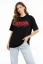 Baskılı T-Shirt Yazlık Kısa Kol Bisiklet Yaka Rahat Kalıp Tişört - Siyah - L - Siyah 3