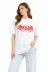 Baskılı T-Shirt Yazlık Kısa Kol Bisiklet Yaka Rahat Kalıp Tişört - Beyaz - S - Beyaz 2