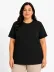 Battal Big Size Basic Tişört Bisiklet Yaka Rahat Kalıp T-Shirt - Siyah - 3XL - Siyah 2