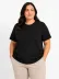Battal Big Size Basic Tişört Bisiklet Yaka Rahat Kalıp T-Shirt - Siyah - 3XL - Siyah 3