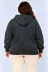 Battal Büyük Beden Üç İplik İçi Şardonlu Kapüşonlu Kanguru Cepli Kışlık Sweatshirt - Füme - 4XL - Füme 2