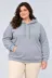 Battal Büyük Beden Üç İplik İçi Şardonlu Kapüşonlu Kanguru Cepli Kışlık Sweatshirt - Gri - 5XL - Gri 1