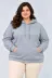 Battal Büyük Beden Üç İplik İçi Şardonlu Kapüşonlu Kanguru Cepli Kışlık Sweatshirt - Gri - 2XL - Gri 2