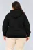 Battal Büyük Beden Üç İplik İçi Şardonlu Kapüşonlu Kanguru Cepli Kışlık Sweatshirt - Siyah - 5XL - Siyah 2