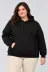 Battal Büyük Beden Üç İplik İçi Şardonlu Kapüşonlu Kanguru Cepli Kışlık Sweatshirt - Siyah - 5XL - Siyah 3