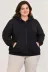 Battal Büyük Beden Üç İplik İçi Şardonlu Kapüşonlu Tam Fermuarlı Kışlık Sweatshirt - Siyah - 3XL - Siyah 4