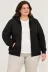 Battal Büyük Beden Üç İplik İçi Şardonlu Kapüşonlu Tam Fermuarlı Kışlık Sweatshirt - Siyah - 2XL - Siyah 2