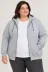 Battal Büyük Beden Üç İplik İçi Şardonlu Kapüşonlu Tam Fermuarlı Kışlık Sweatshirt - Gri - 5XL - Gri 2