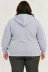 Battal Büyük Beden Üç İplik İçi Şardonlu Kapüşonlu Tam Fermuarlı Kışlık Sweatshirt - Gri - 5XL - Gri 3
