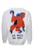 Beyaz Bisiklet Yaka Baskı Detaylı Erkek Sweatshirt - Wessi 2