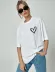 Bisiklet Yaka Baskılı Oversize T-Shirt - Beyaz - M - Beyaz 2