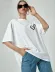Bisiklet Yaka Baskılı Oversize T-Shirt - Beyaz - M - Beyaz 4