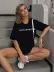 Bisiklet Yaka Baskılı T-shirt - Siyah - L - Siyah 2