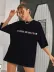 Bisiklet Yaka Baskılı T-shirt - Siyah - S - Siyah 1