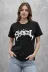Bisiklet Yaka Ön Baskılı Kısa Kollu Tişört Streetwear Günlük Basic Pamuklu T-shirt - Siyah - 2XL - Siyah 3