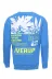 Bisiklet Yaka Ön Ve Arka Baskılı Erkek Mavi Sweatshirt - Wessi 2