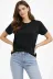 Bisiklet Yaka Tişört Regular Kalıp Basic Pamuklu Günlük Kullanım T-shirt - Siyah - S - Siyah 3