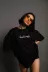 Bisiklet Yakalı Sırt Baskılı Oversize T-Shirt - Siyah - S - Siyah 2