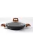 Bonera GRNT 1052 22 Cm Ahşap Desenli Bakalit Kulplu Cam Kapaklı Vogue Granit Omlet Tava 2