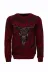 Bordo Taşlı Baskılı Bisiklet Yaka Sweatshirt - Wessi 1