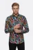 Büyük Çiçek Desenli Slim Fit Uzun Kollu Renkli Erkek Gömlek - Wessi - XL / Siyah 1