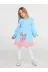 Casabony CS-23K-031 Ceylan Mint Pembe Dokuma Poly Kız Elbise 2