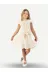 Casabony CS-25Y-004 Bej Muslin Dantelli Kız Çocuk Tunik + Etekli Takım 1