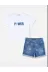Casabony CS-26Y-038 Dokuma Kız Çocuk Yazlık Şort & T-Shirt Takım 4