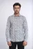 Çiçek Desenli Gri Slim Fit Gömlek - Wessi - L / Gri 3