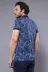 Çiçek Desenli Mavi Polo Yaka T-shirt | Wessi 3