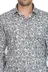 Çiçek Desenli Slim Fit Koyu Gri Erkek Gömlek - Wessi - L / Siyah 2