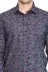 Çiçek Desenli Slim Fit Lacivert Erkek Gömlek - Wessi - M / Lacivert 2