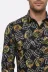 Çiçek Desenli Slim Fit Uzun Kollu Siyah Erkek Gömlek - Wessi - M / Siyah 2