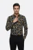 Çiçek Desenli Slim Fit Uzun Kollu Siyah Erkek Gömlek - Wessi - S / Siyah 3