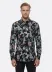 Çiçek Kuş Desenli Slim Fit Uzun Kollu Siyah Erkek Gömlek - Wessi - L / Siyah 3