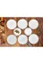 Cornella SET-1715-6 Lena Kenarları Boru Boncuk İşlemeli Yuvarlak Amerikan Servis 6 Li 1