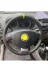 Dikişli Direksiyon Kılıfı Damarlı Siyah Deri Sarı Yüzük / dikişli Renault Clio 1