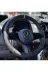 DİKİŞLİ DİREKSİYON KILIFI SİYAH DERİ NOKTALI DERİ GRİ YÜZÜK GRİ DİKİŞ MERCEDES SPRİNTER İÇİN 1