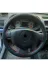 DİKİŞLİ DİREKSİYON KILIFI SİYAH DERİ NOKTALI DERİ KIRMIZI DİKİŞLİ RENAULT CLİO İÇİN 1