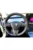DİKİŞLİ DİREKSİYON KILIFI SİYAH DERİ SİYAH DİKİŞLİ TESLA İÇİN 1