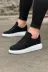 DMR Elegance AYK-BYJOY-JY68687454212 Jy018 Dexo Erkek Günlük Bağcıklı Kot Kumaş Spor Sneaker Ayakkabı Tbt - Siyah 1