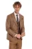 Ekose Ceketli Desenli Slim Fit Kahverengi Erkek Takım Elbise - Wessi 3