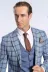 Ekose Ceketli Desenli Slim Fit Mavi Erkek Takım Elbise - Wessi 2