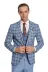 Ekose Ceketli Desenli Slim Fit Mavi Erkek Takım Elbise - Wessi 3