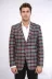 Ekose Sivri Yaka Slim Fit Bordo Erkek Ceket - Wessi 1
